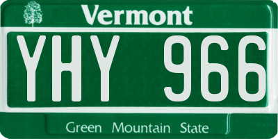 VT license plate YHY966