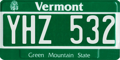 VT license plate YHZ532