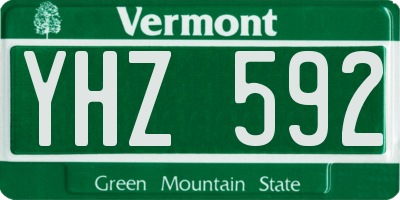VT license plate YHZ592