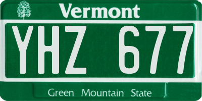 VT license plate YHZ677