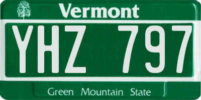 VT license plate YHZ797
