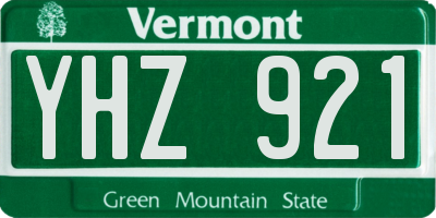 VT license plate YHZ921
