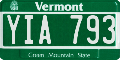 VT license plate YIA793