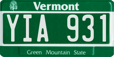 VT license plate YIA931