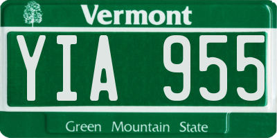 VT license plate YIA955
