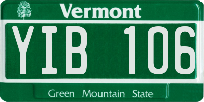 VT license plate YIB106
