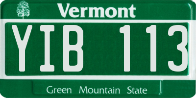 VT license plate YIB113