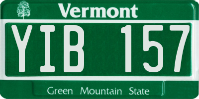 VT license plate YIB157