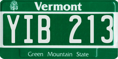 VT license plate YIB213