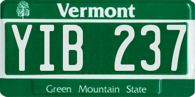 VT license plate YIB237