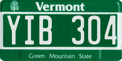 VT license plate YIB304