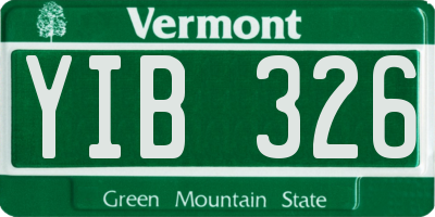 VT license plate YIB326