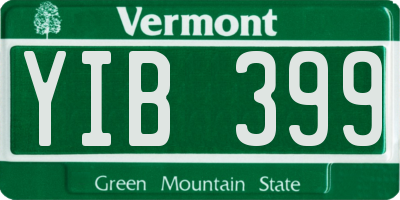 VT license plate YIB399