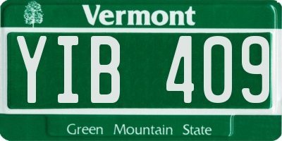 VT license plate YIB409