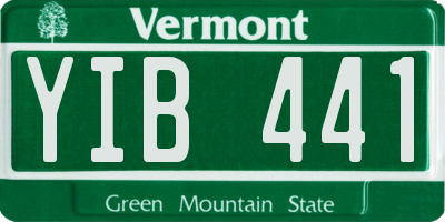 VT license plate YIB441