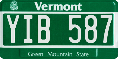 VT license plate YIB587