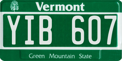 VT license plate YIB607