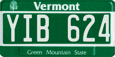 VT license plate YIB624
