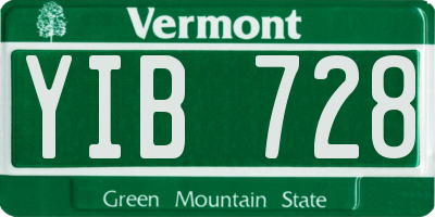 VT license plate YIB728