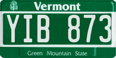 VT license plate YIB873