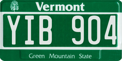 VT license plate YIB904
