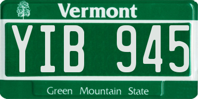 VT license plate YIB945