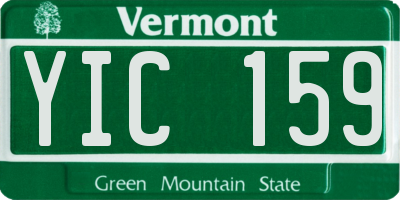 VT license plate YIC159