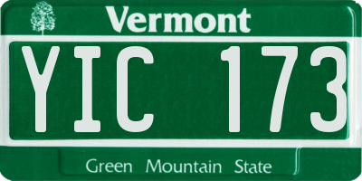 VT license plate YIC173