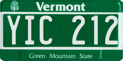 VT license plate YIC212