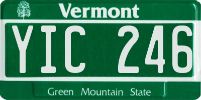 VT license plate YIC246