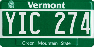 VT license plate YIC274