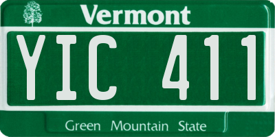 VT license plate YIC411