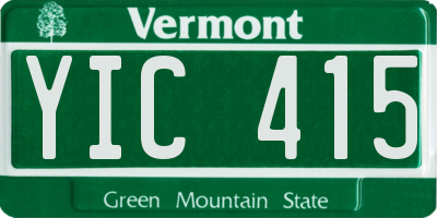 VT license plate YIC415