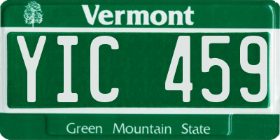 VT license plate YIC459