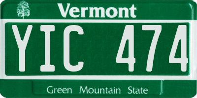 VT license plate YIC474
