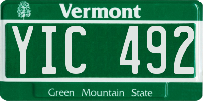 VT license plate YIC492