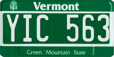 VT license plate YIC563
