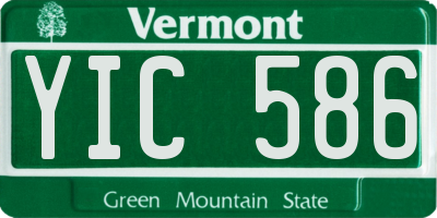 VT license plate YIC586