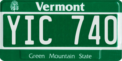 VT license plate YIC740