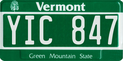 VT license plate YIC847