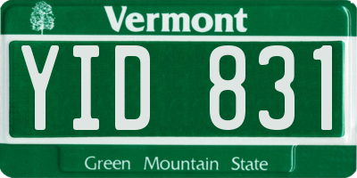 VT license plate YID831