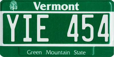 VT license plate YIE454