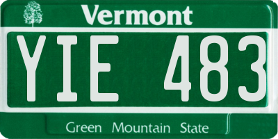 VT license plate YIE483
