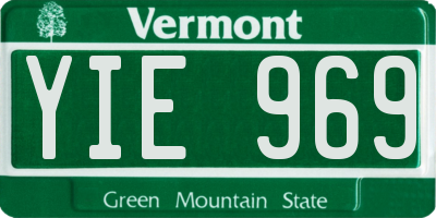 VT license plate YIE969