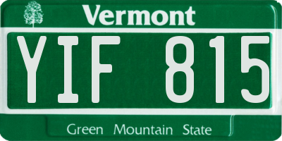 VT license plate YIF815