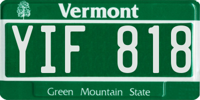 VT license plate YIF818