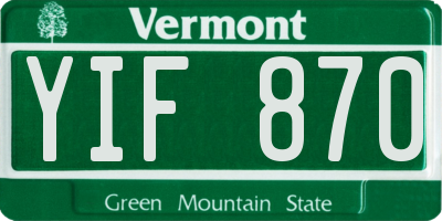 VT license plate YIF870