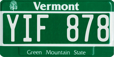 VT license plate YIF878