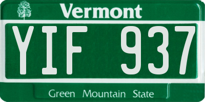VT license plate YIF937