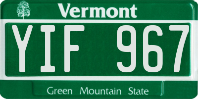 VT license plate YIF967